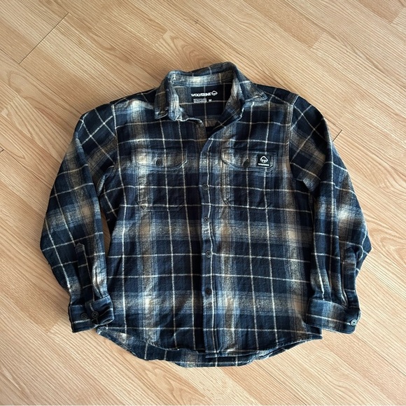 Wolverine Midweight Flannel Button Down Shirt Men’s Medium - Picture 1 of 8